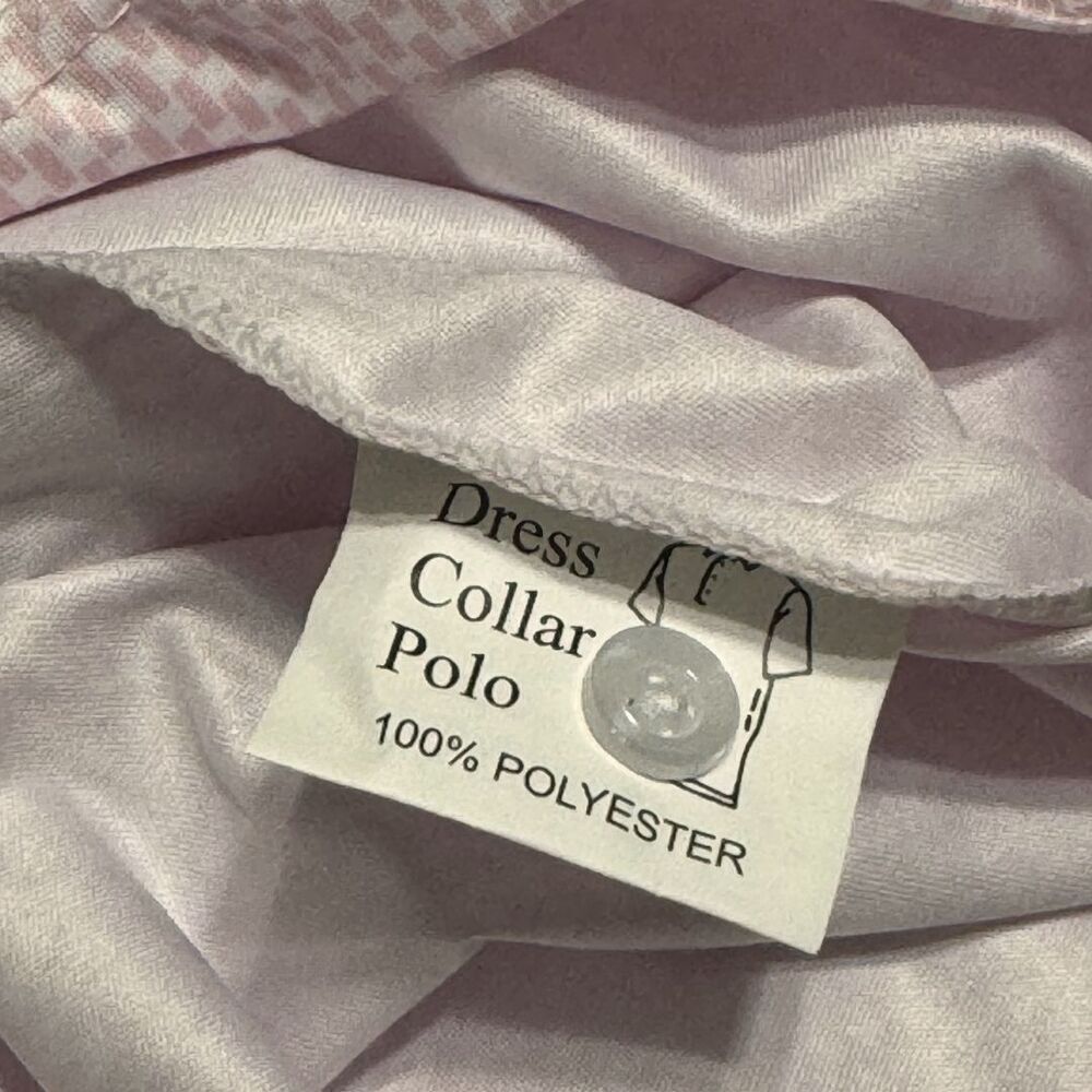 COLLARS & CO Mens Semi Spread Button Collar Polo Vantage Pink White NWT Small - Picture 8 of 8